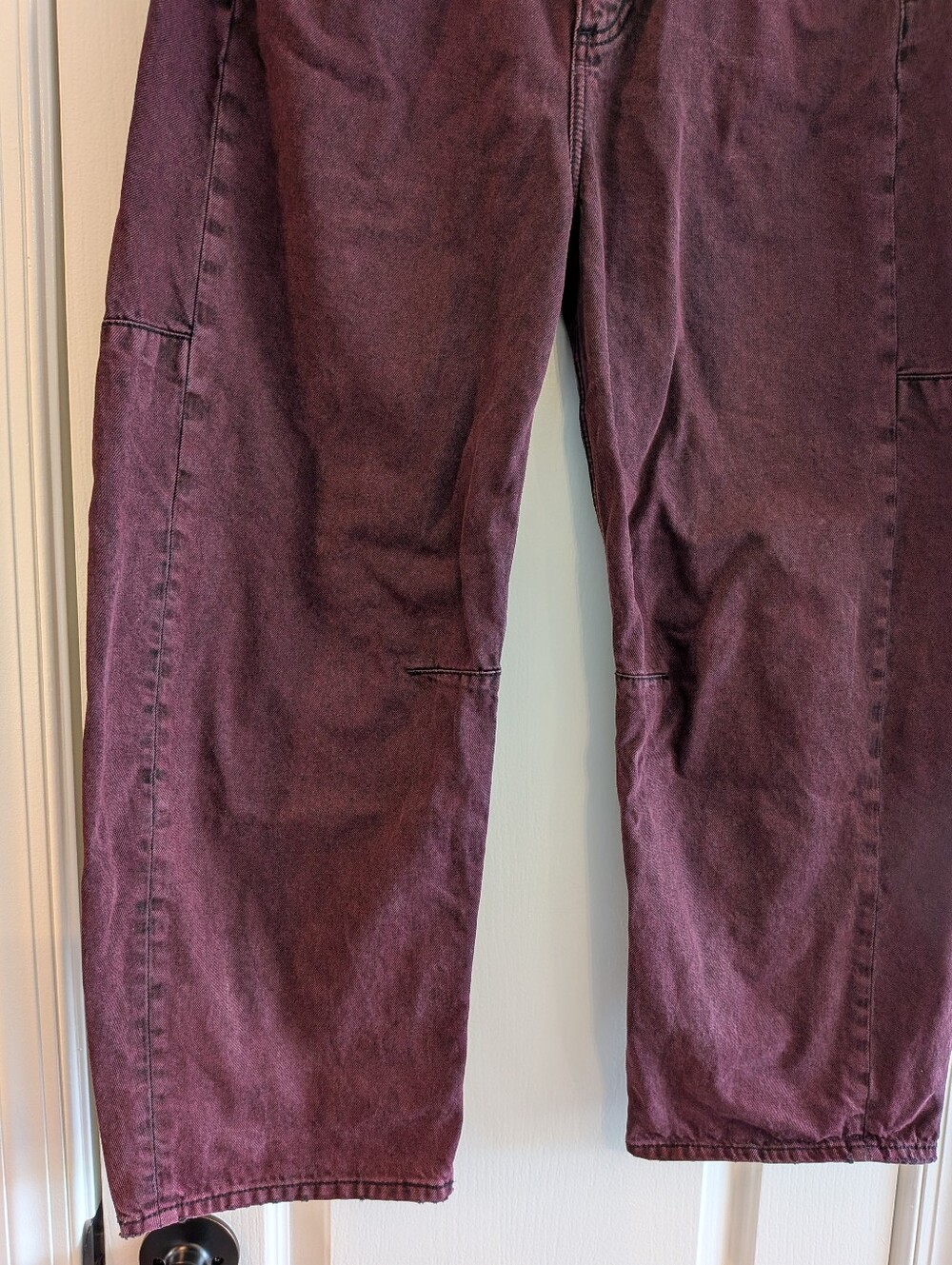 Rag & Bone Charlie High Rise Ankle Barrel Leg Jeans Burnt Burgundy Denim Size 27 - Picture 5 of 15